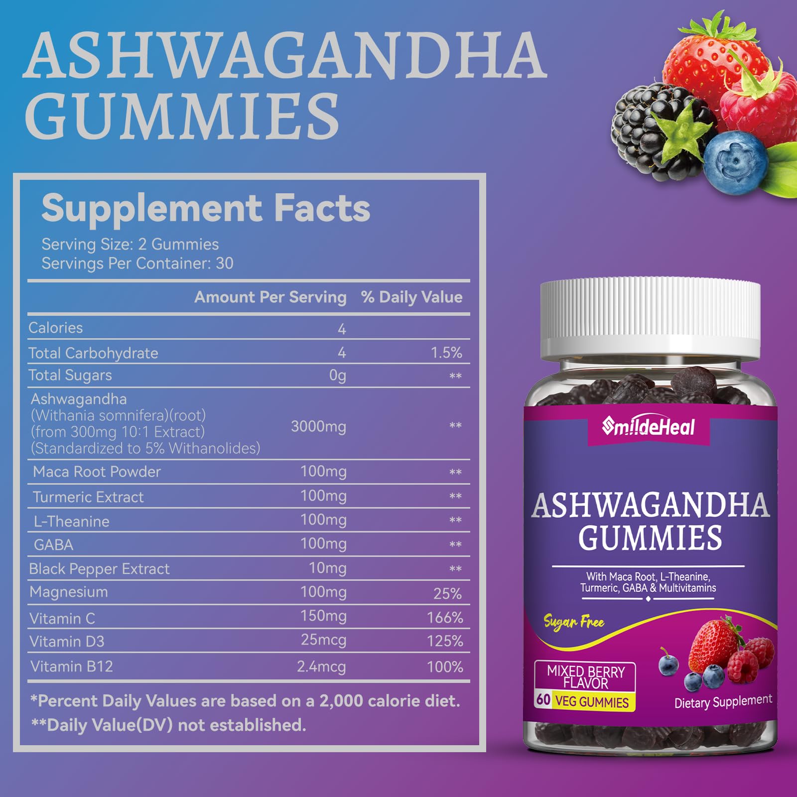 SmildeHeal Ashwagandha Gummies close-up of gummies