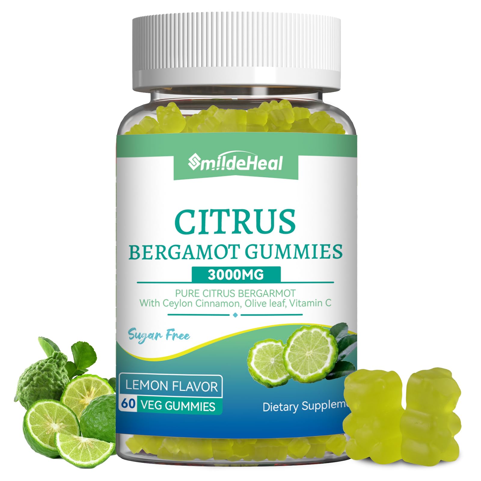 SmildeHeal Citrus Bergamot Gummies front view with packaging