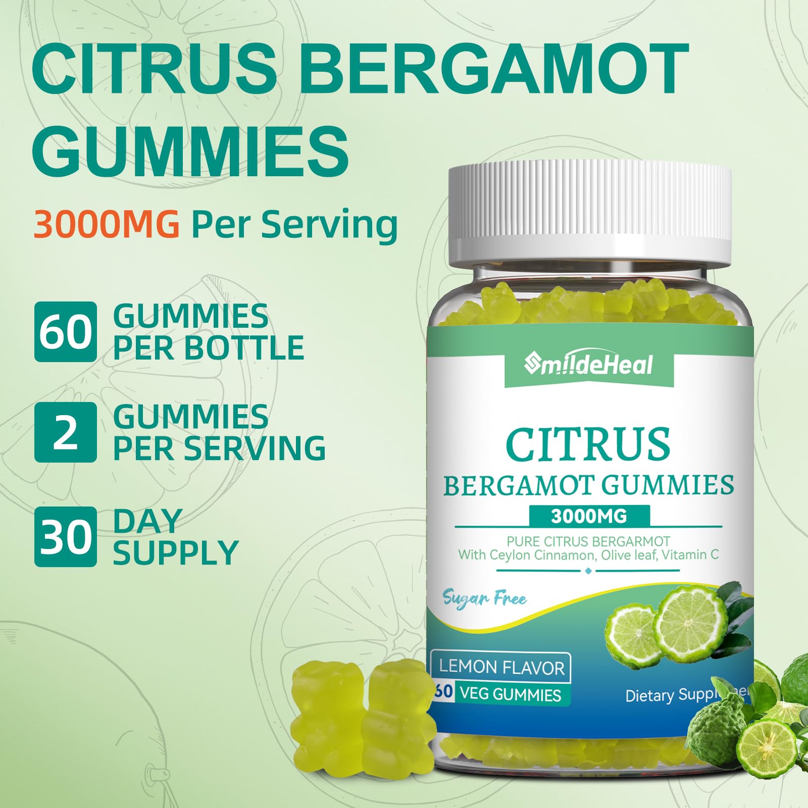 SmildeHeal Citrus Bergamot Gummies ingredients list