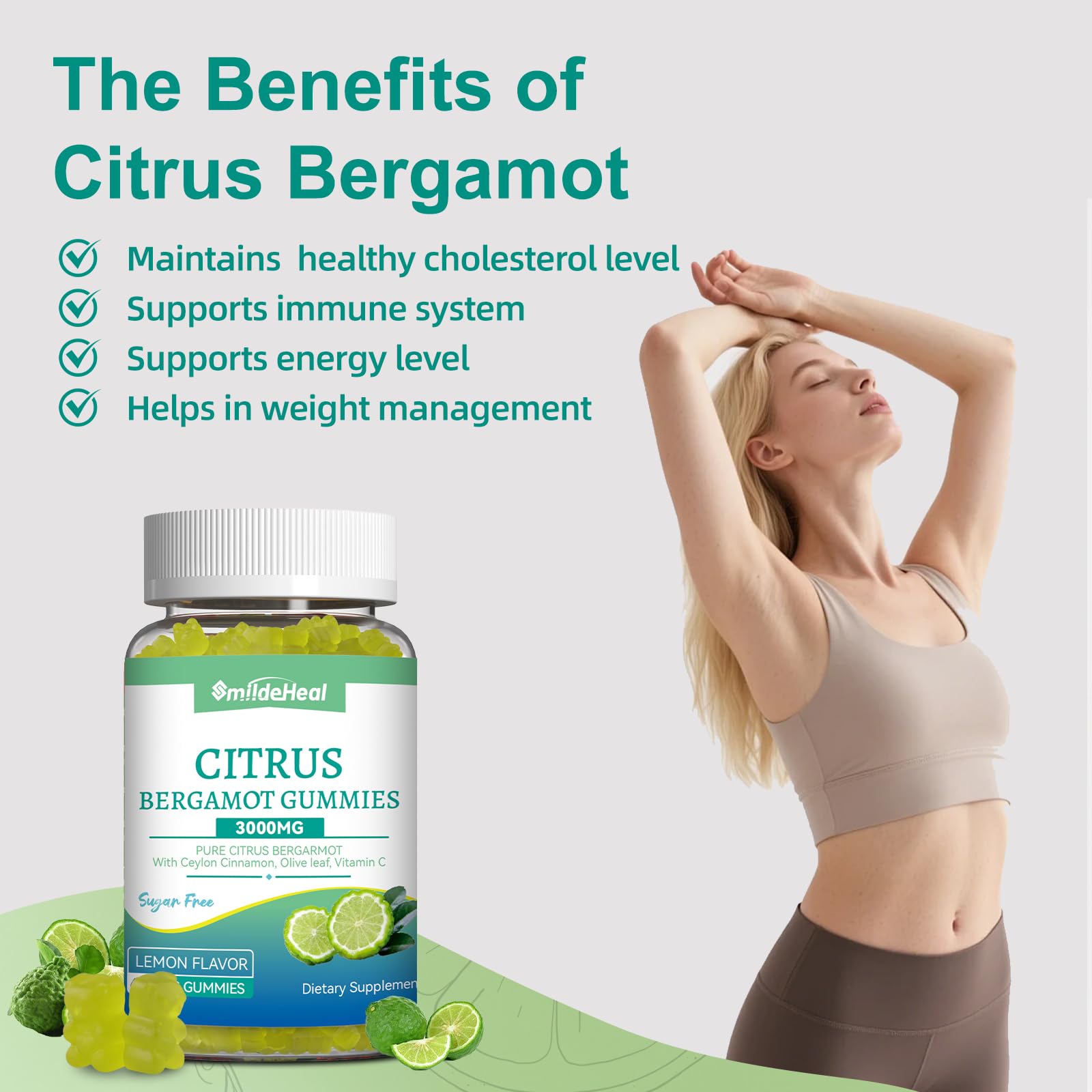 SmildeHeal Citrus Bergamot Gummies nutritional information