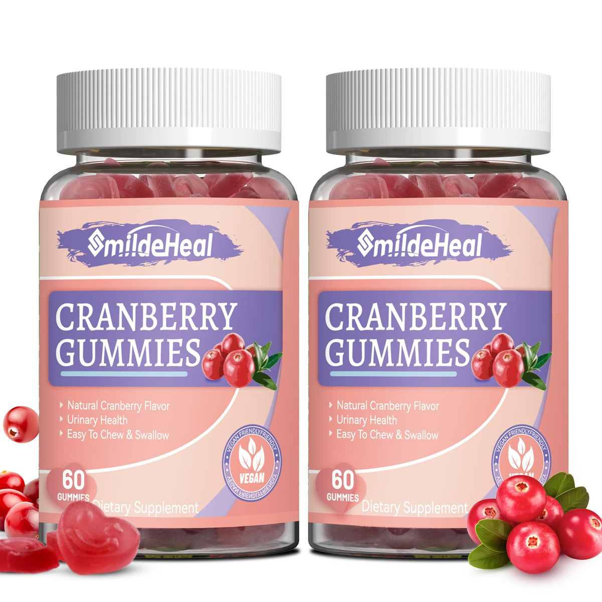 SmildeHeal Cranberry D-Mannose Gummies front view