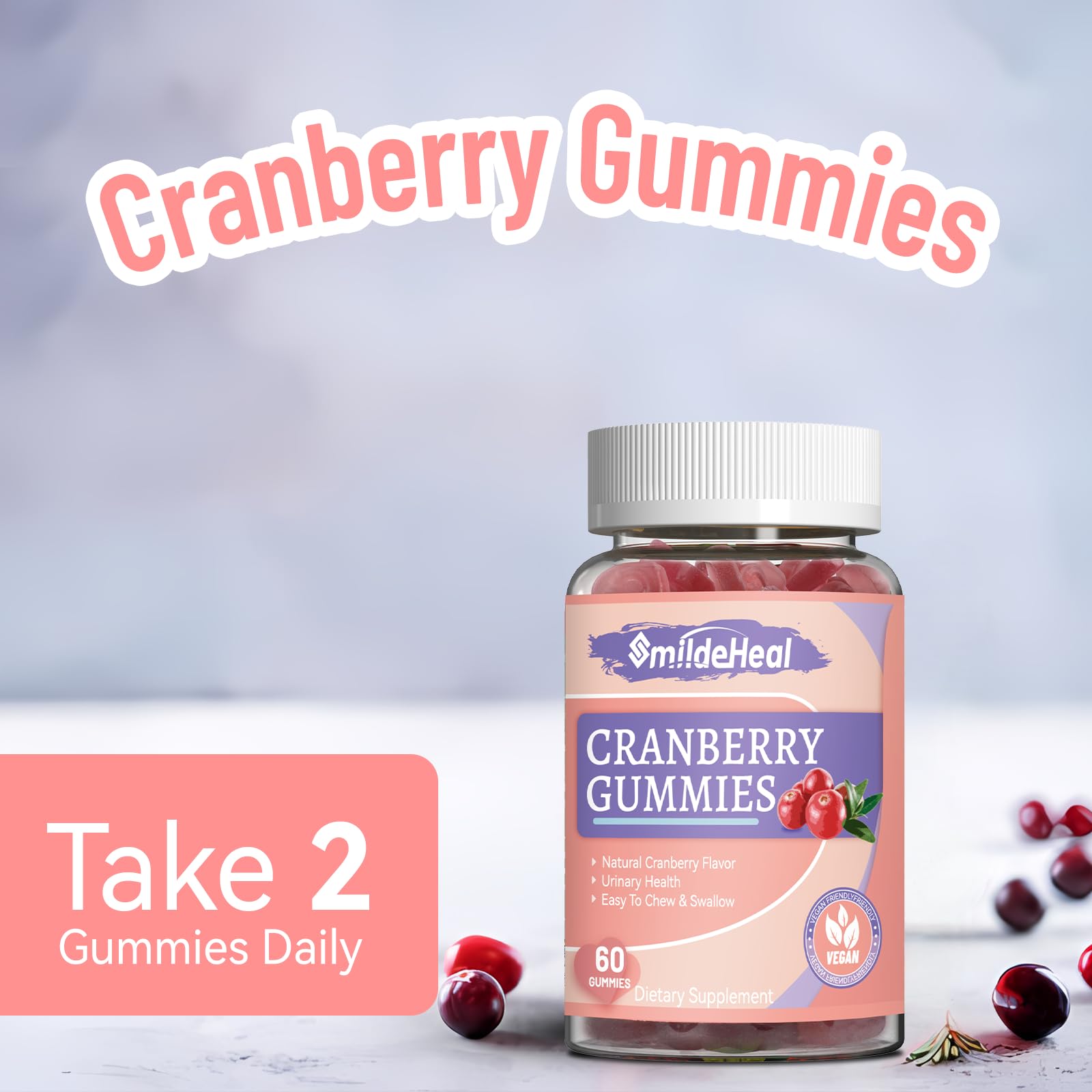 SmildeHeal Cranberry D-Mannose Gummies side view
