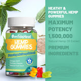 SmildeHeal Hemp Gummies Omega 3-6-9 bottle side view
