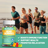SmildeHeal Hemp Gummies Omega 3-6-9 bottle with a measuring spoon