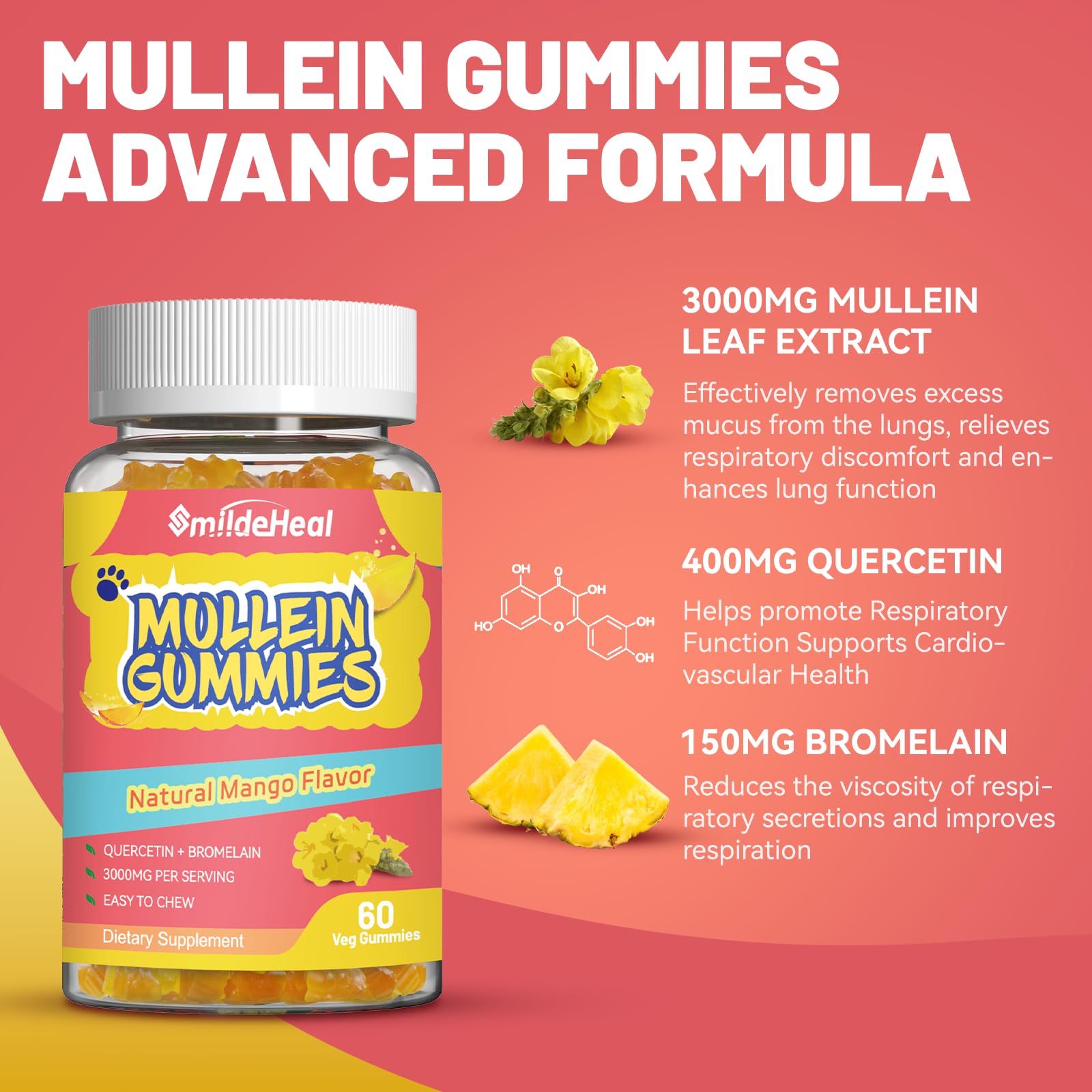 SmildeHeal Mullein Gummies bottle side view
