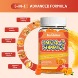 SmildeHeal Omega-3 Fish Oil Gummies displayed with a measuring spoon