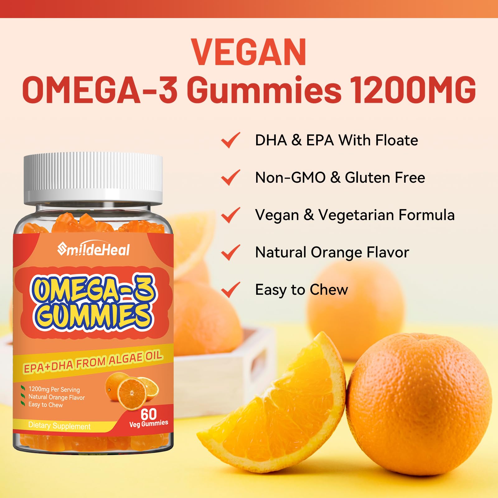 SmildeHeal Omega-3 Fish Oil Gummies opened package showing contents