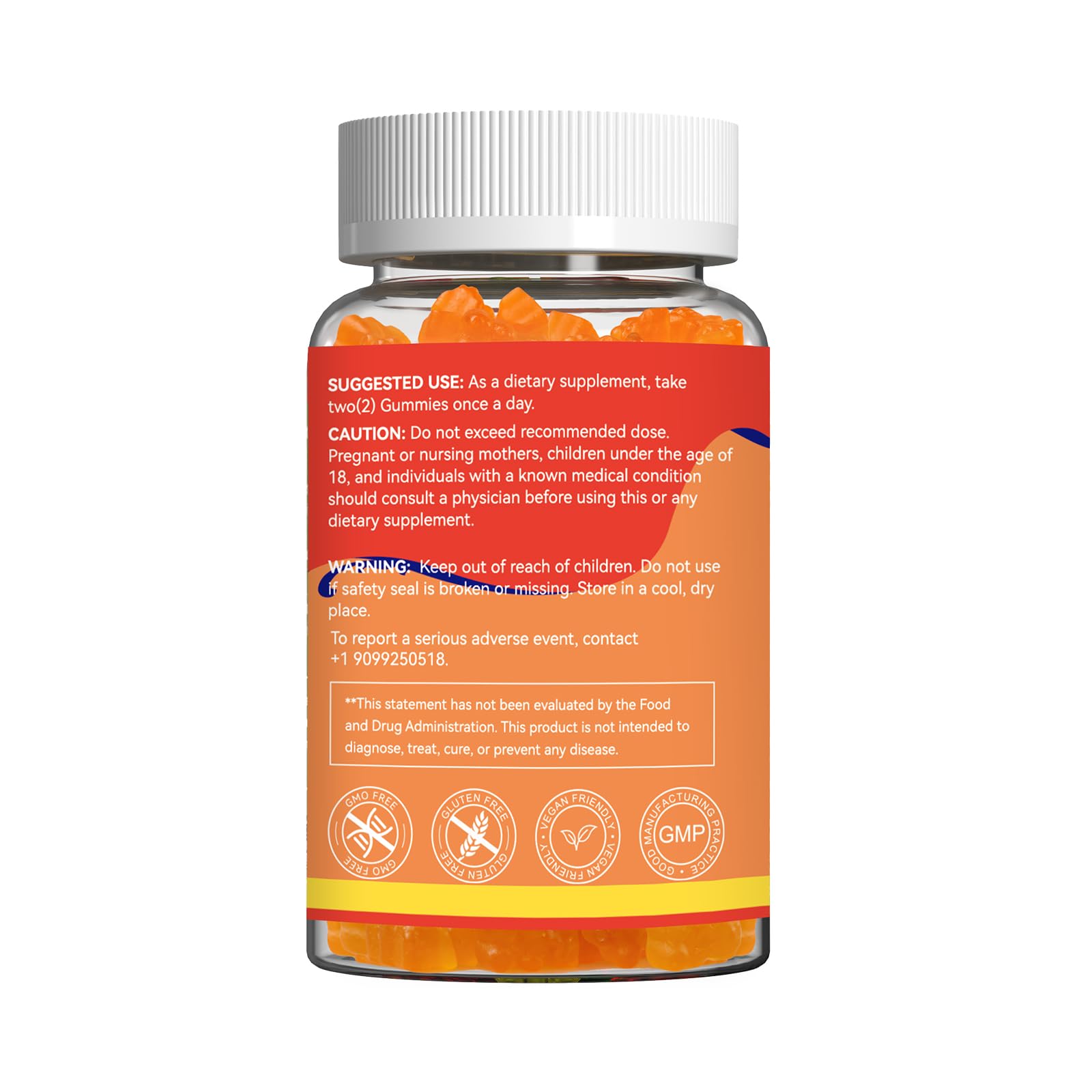 SmildeHeal Omega-3 Fish Oil Gummies side view showing gummy texture