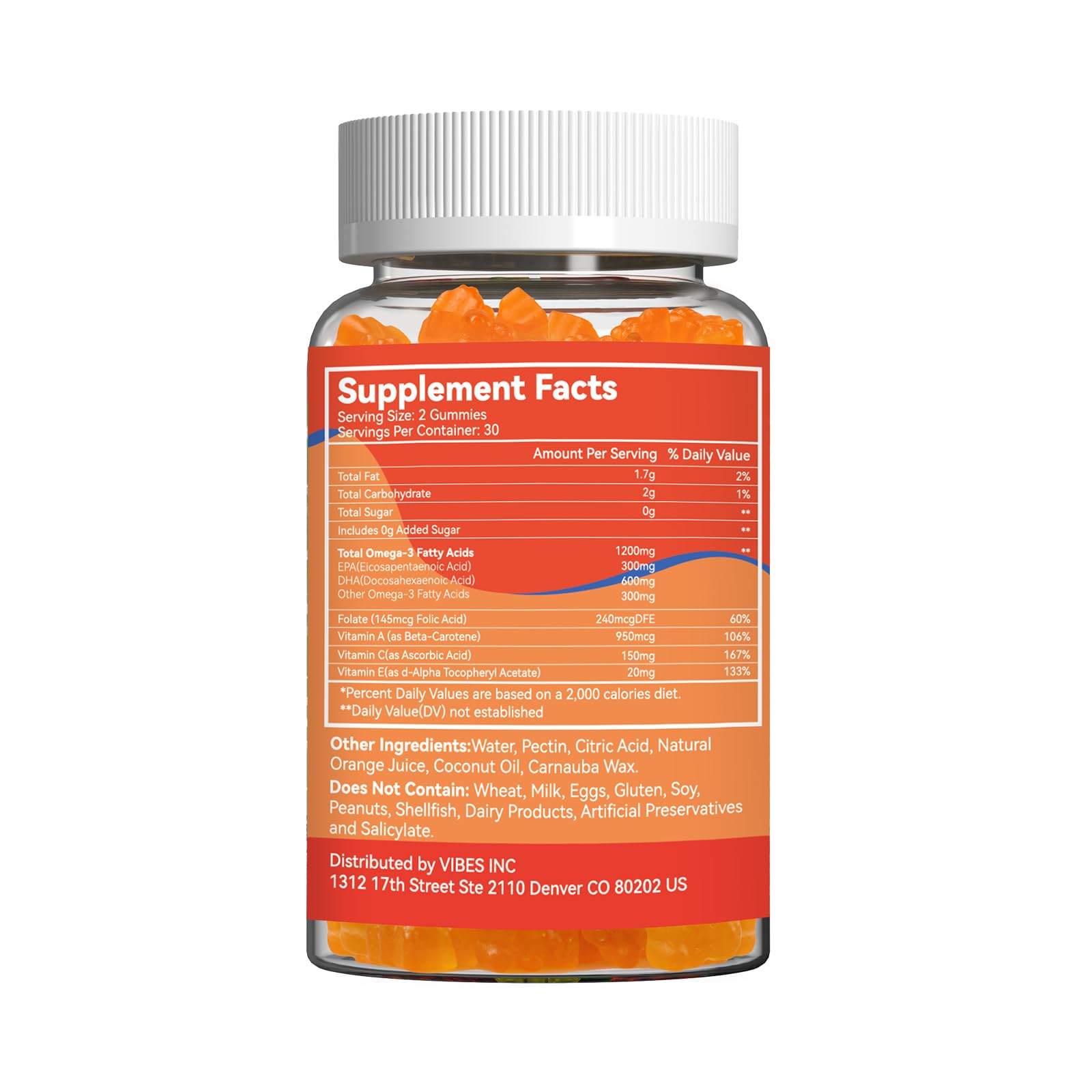 SmildeHeal Omega-3 Fish Oil Gummies with a close-up of individual gummies