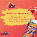 SmildeHeal Probiotic Gummies displayed with fresh strawberries and berries