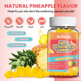 SmildeHeal Resveratrol Gummies with a hand holding a gummy