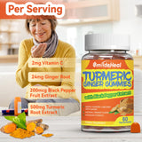 SmildeHeal Turmeric Gummies with orange flavouring displayed