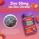 SmildeHeal Zinc Gummies on a wooden table