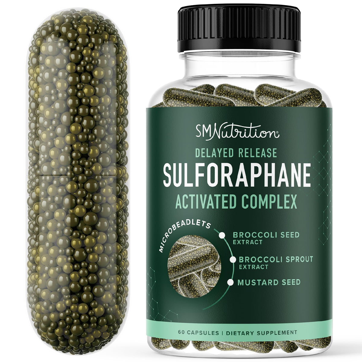 SMNutrition Broccoli Sprout Extract 50MG Activated Sulforaphane front view