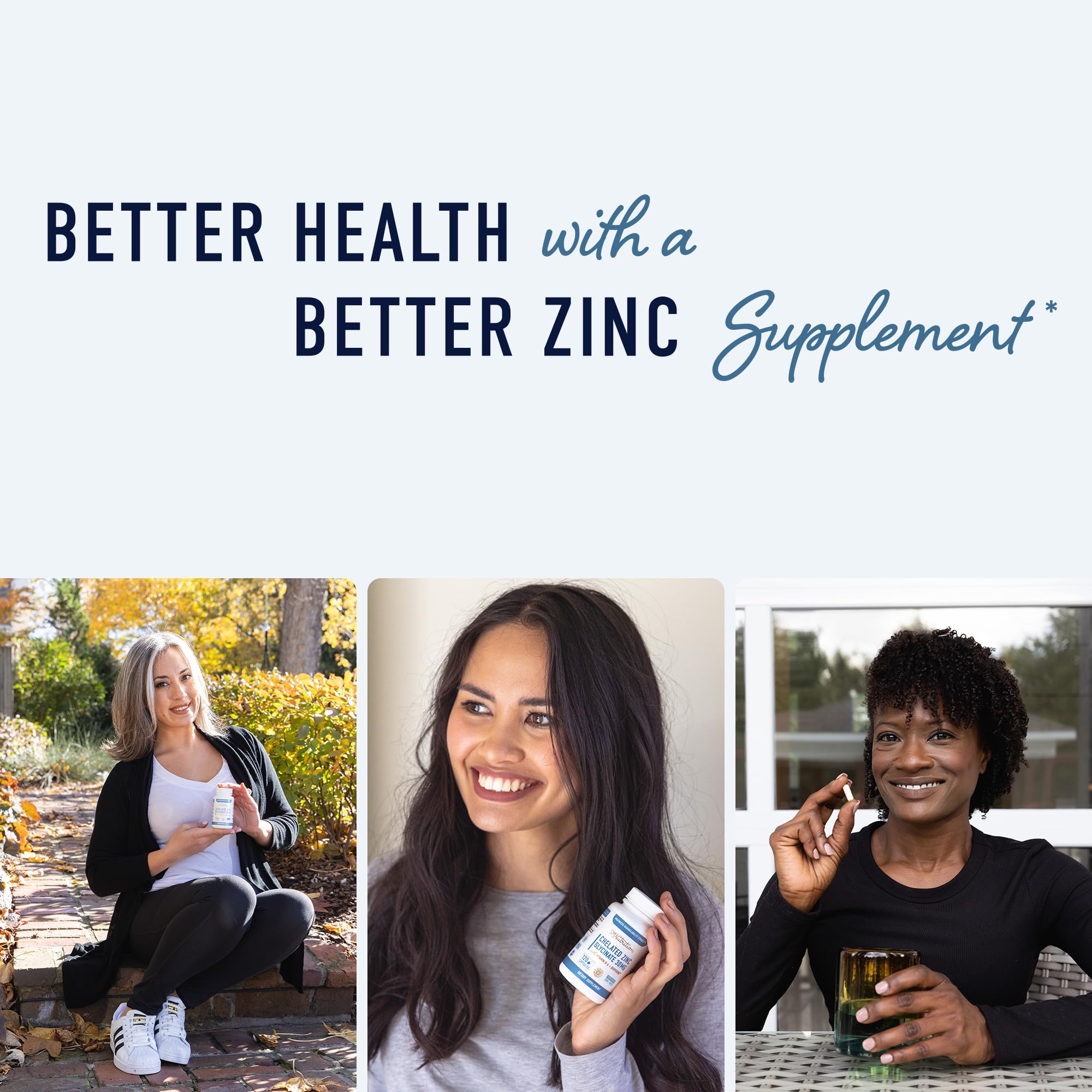 SMNutrition Chelated Zinc Glycinate 30mg supplement in a lifestyle setting