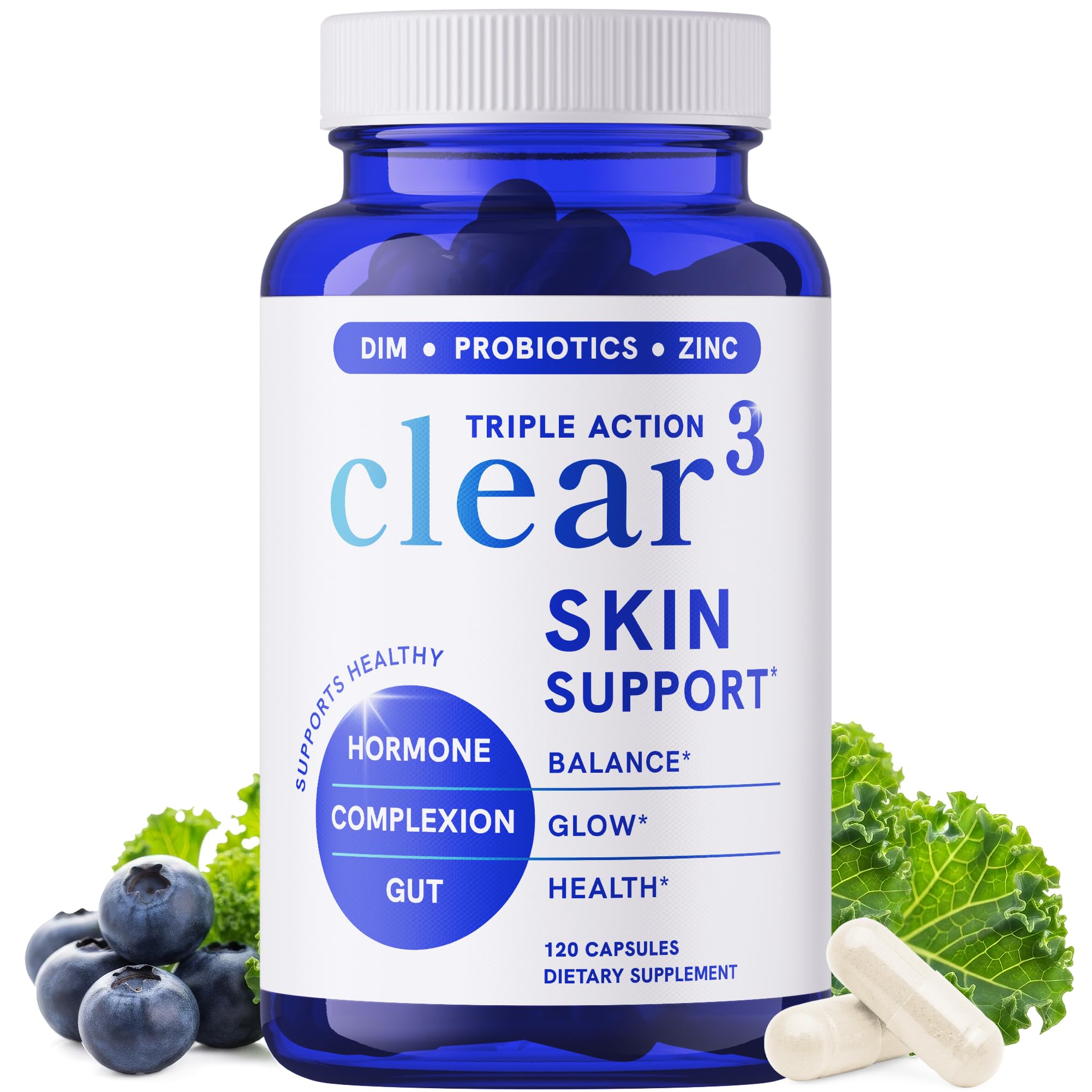 SMNutrition Clear Skin Supplement 120 capsules front view