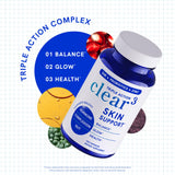 SMNutrition Clear Skin Supplement on a wooden table