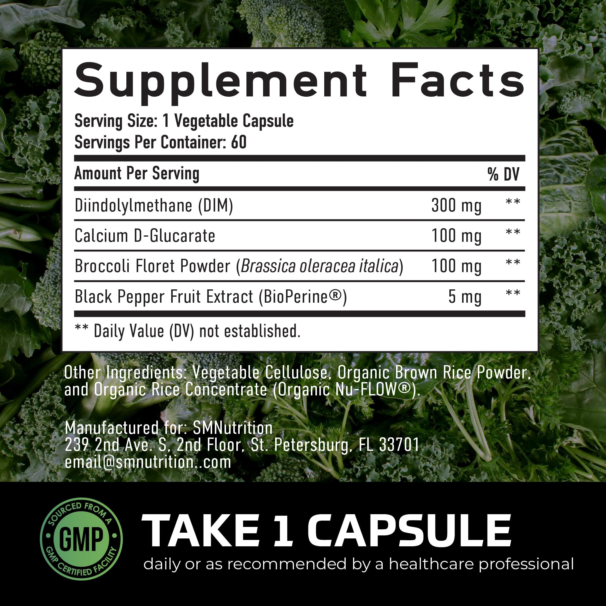 SMNutrition DIM 300mg Supplement with Calcium D-Glucarate