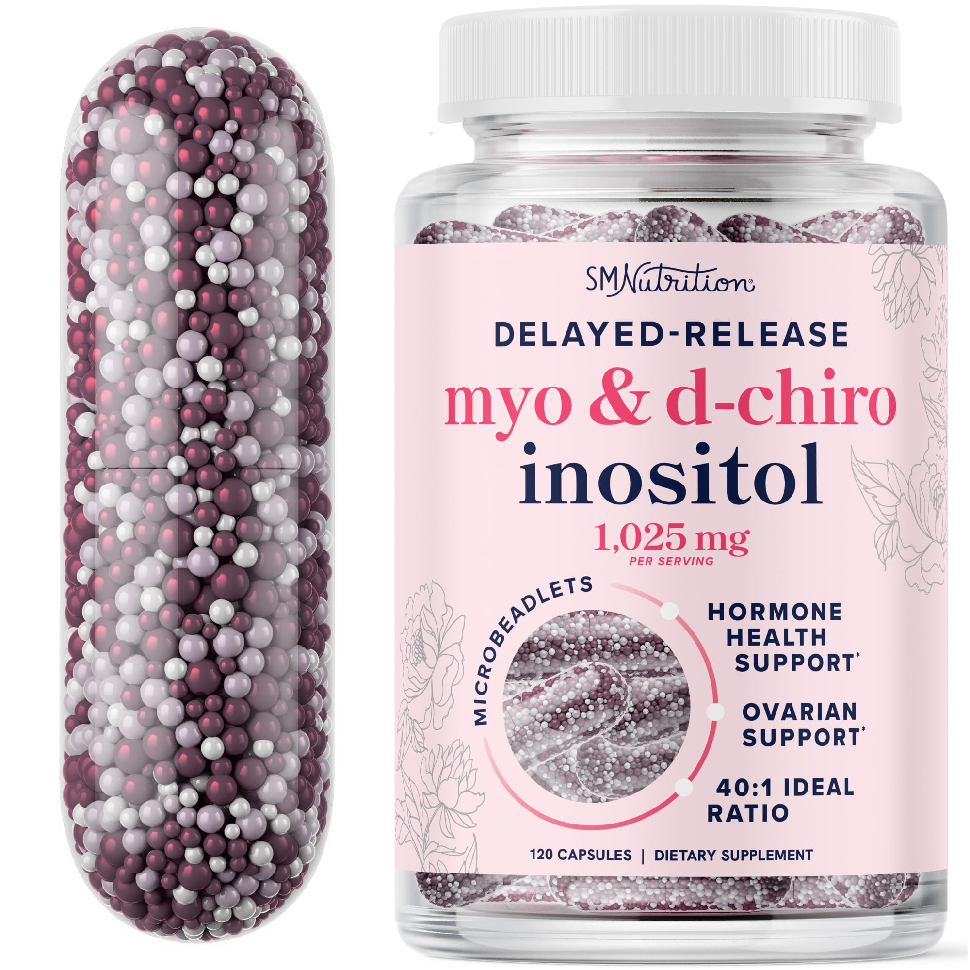 SMNutrition Myo D-Chiro Inositol 120 capsules front view