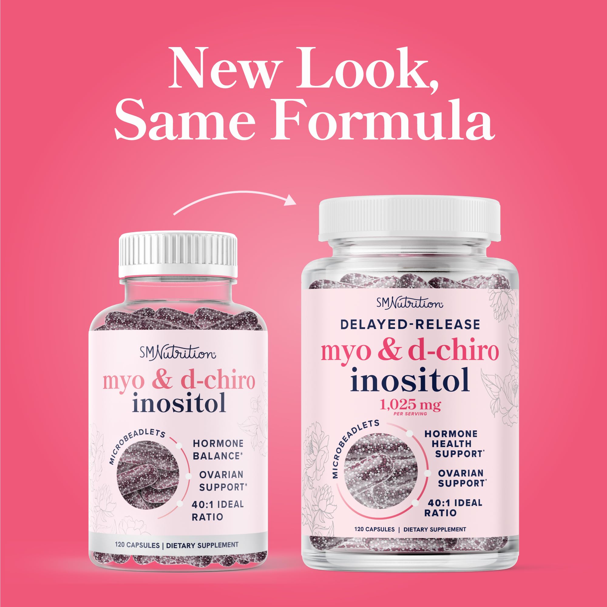 SMNutrition Myo D-Chiro Inositol capsules on a table