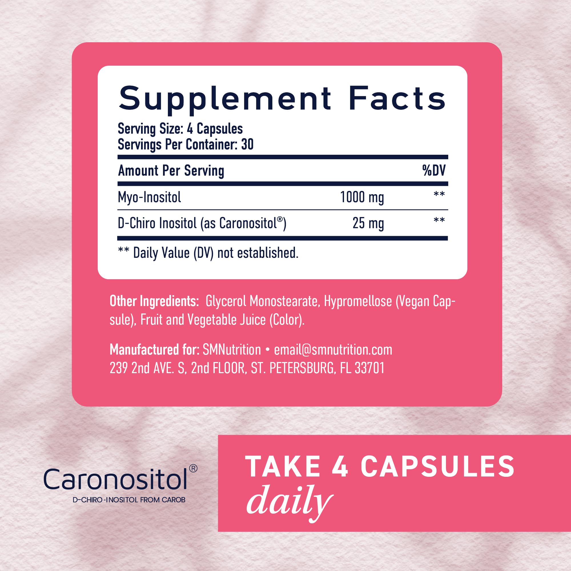 SMNutrition Myo D-Chiro Inositol packaging