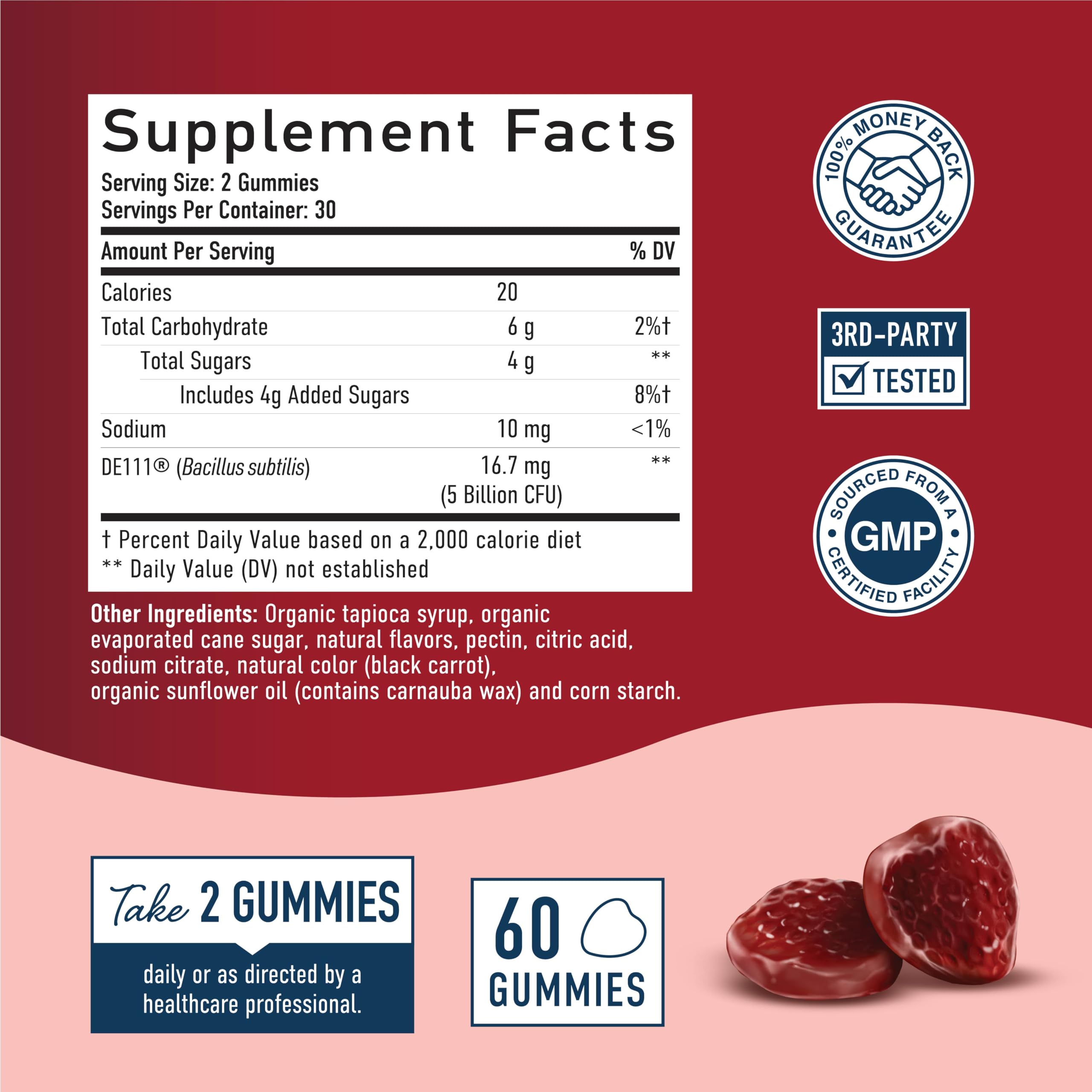 SMNutrition Organic Probiotic Gummies side view