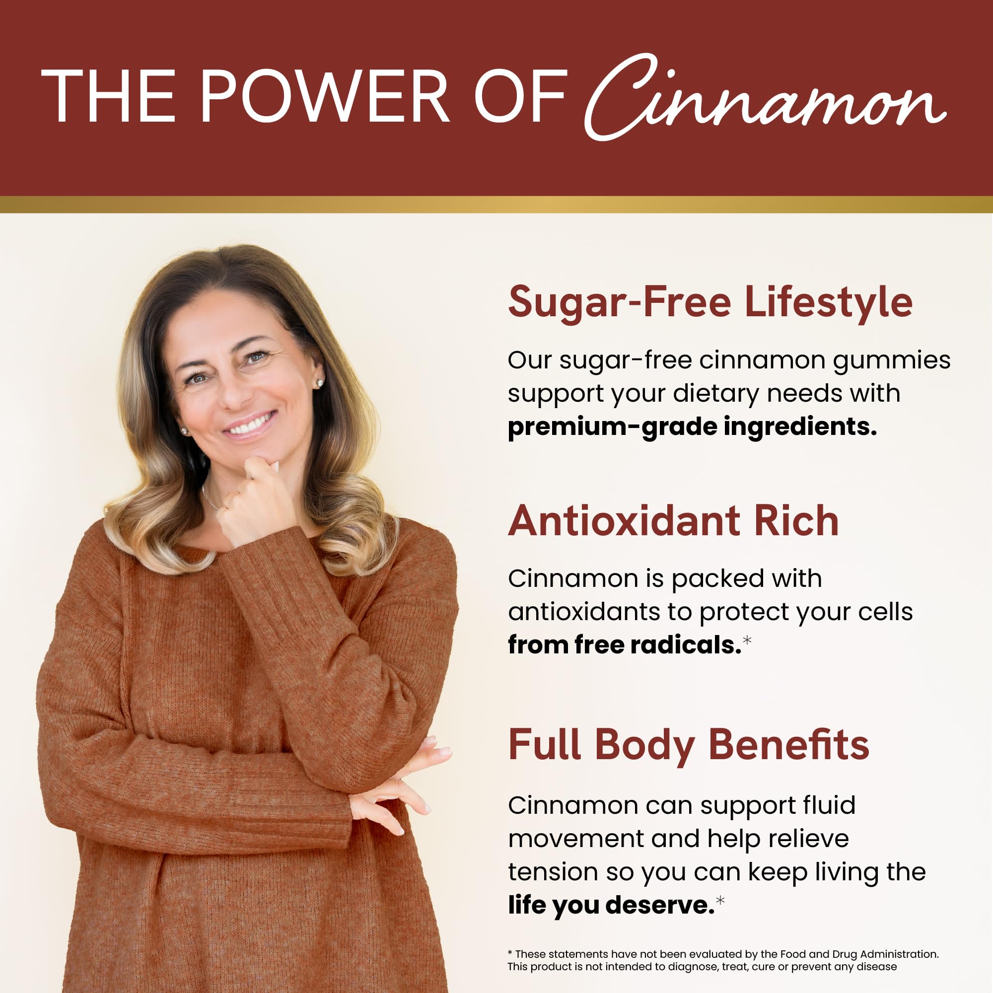 SMNutrition Sugar-Free Cinnamon Gummies bottle with 60 gummies