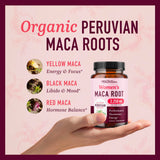 SMNutrition Women's Maca Root Capsules showing three capsules