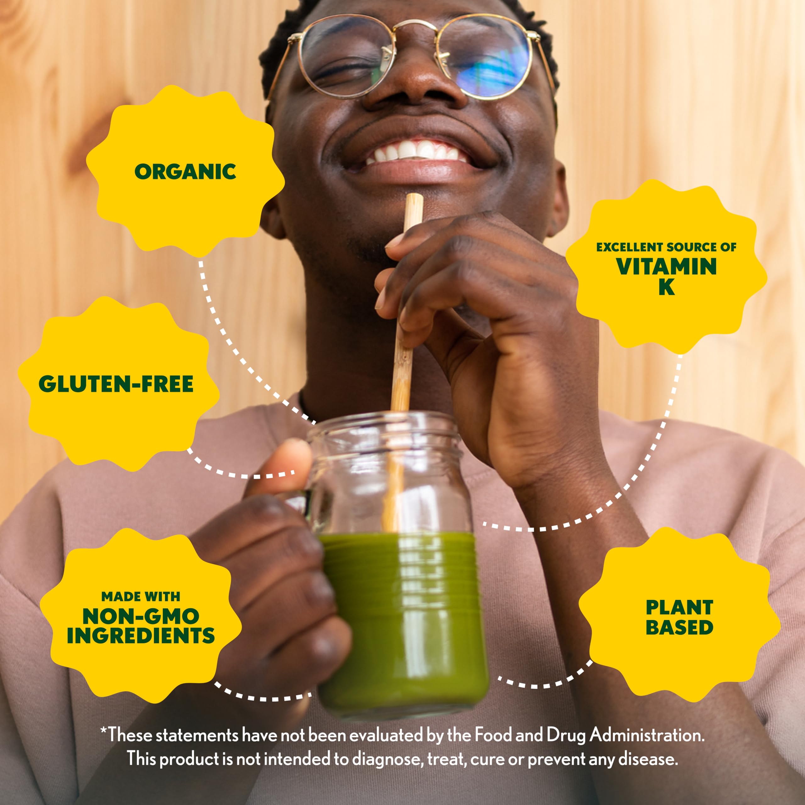 Smoothie made with Amazing Grass Organic Wheat Grass Powder