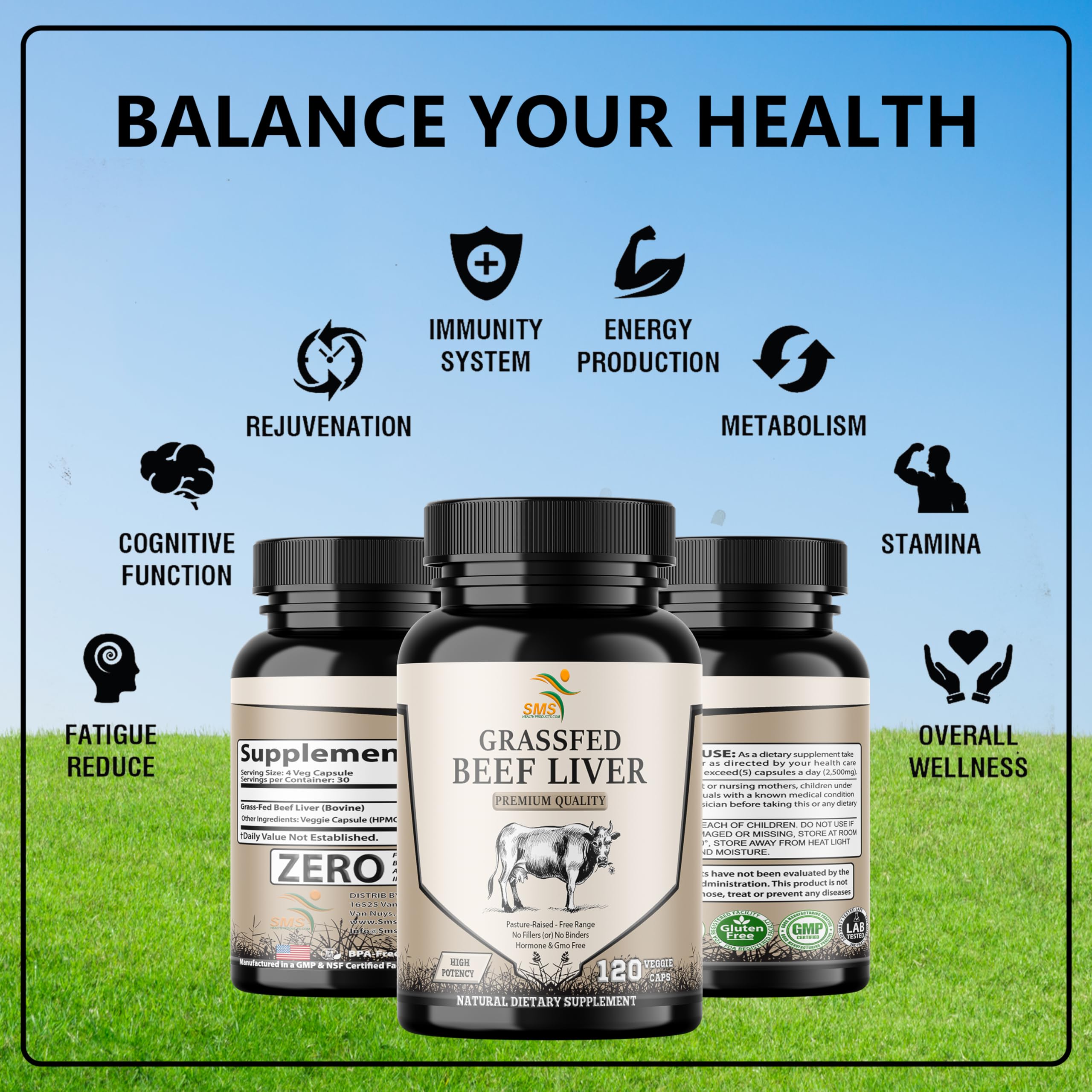 SMSHEALTHPRODUCTS.com Beef Liver Extract 2000mg ingredients list