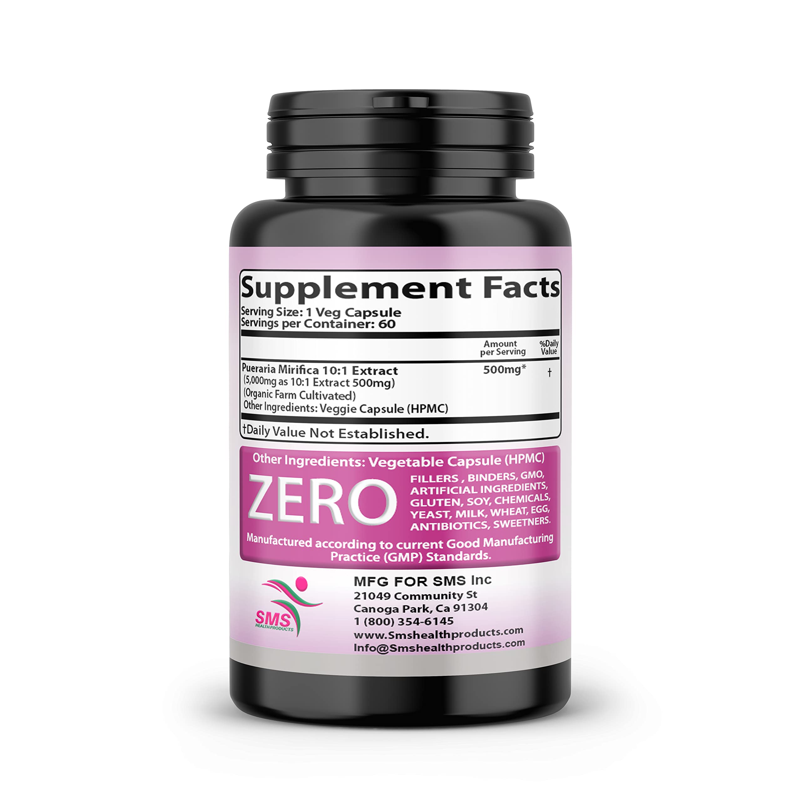 SMSHEALTHPRODUCTS.com Blended Vitamin & Mineral Supplement ingredients list