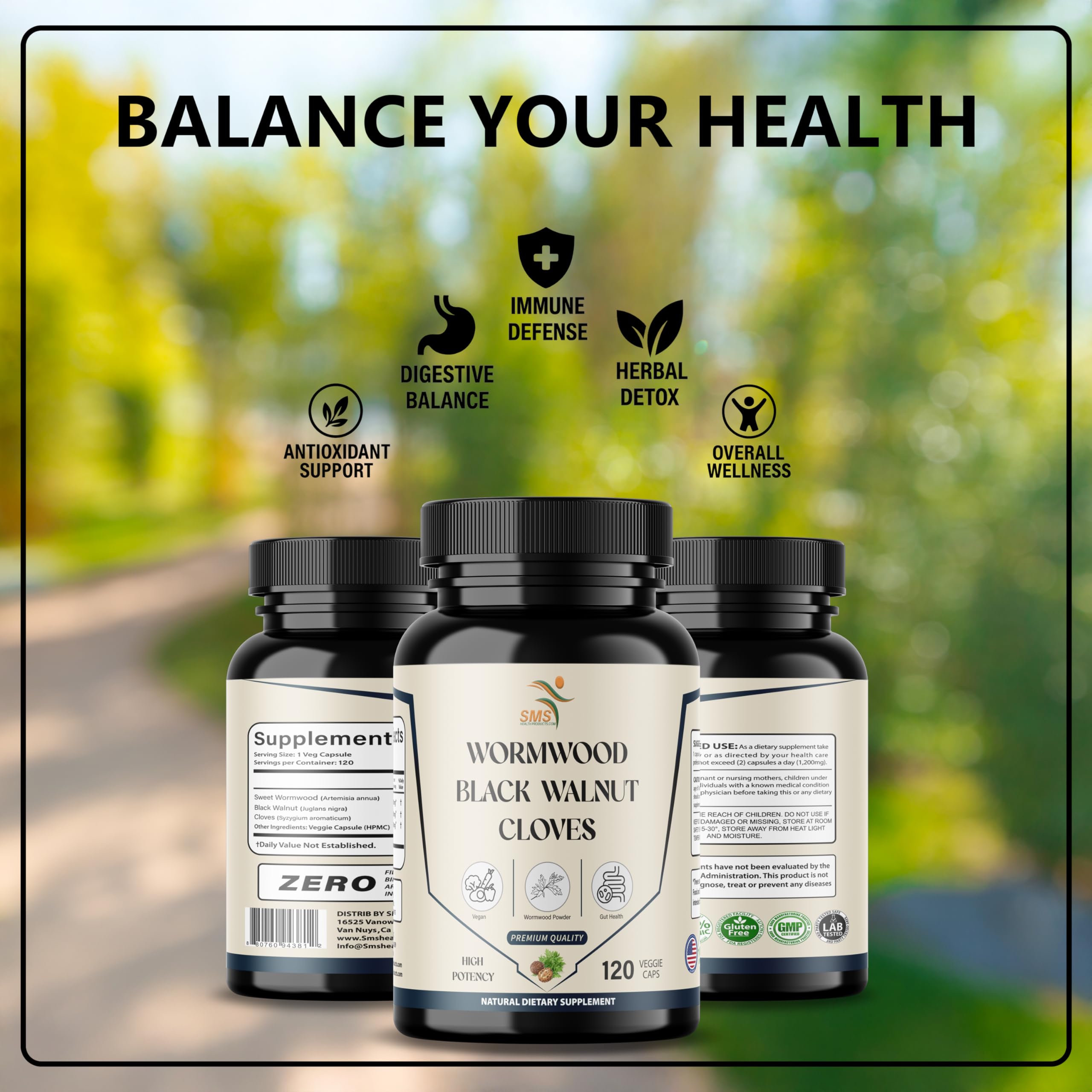 SMSHEALTHPRODUCTS.com Herbal Supplement bottle top view