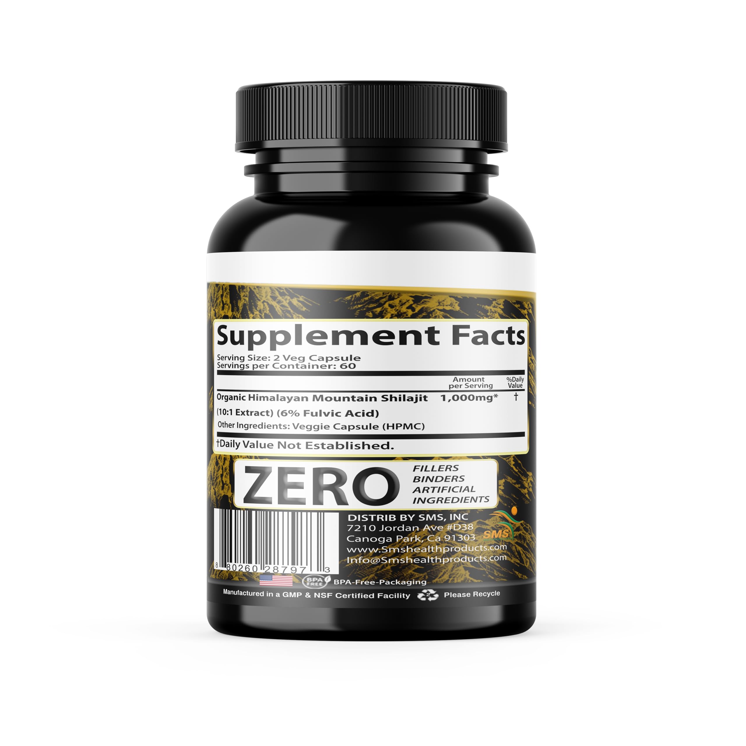 SMSHEALTHPRODUCTS.com Shilajit Capsules close-up of capsule