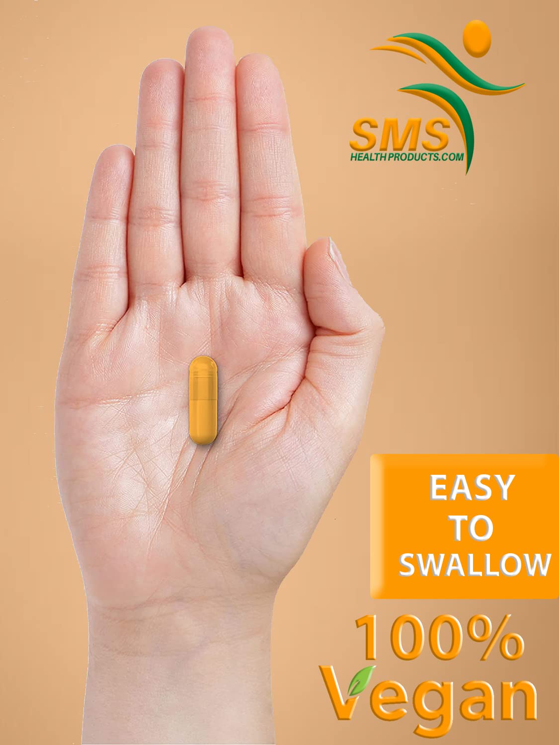 SMSHEALTHPRODUCTS.com Turmeric Supplement 50g capsule close-up