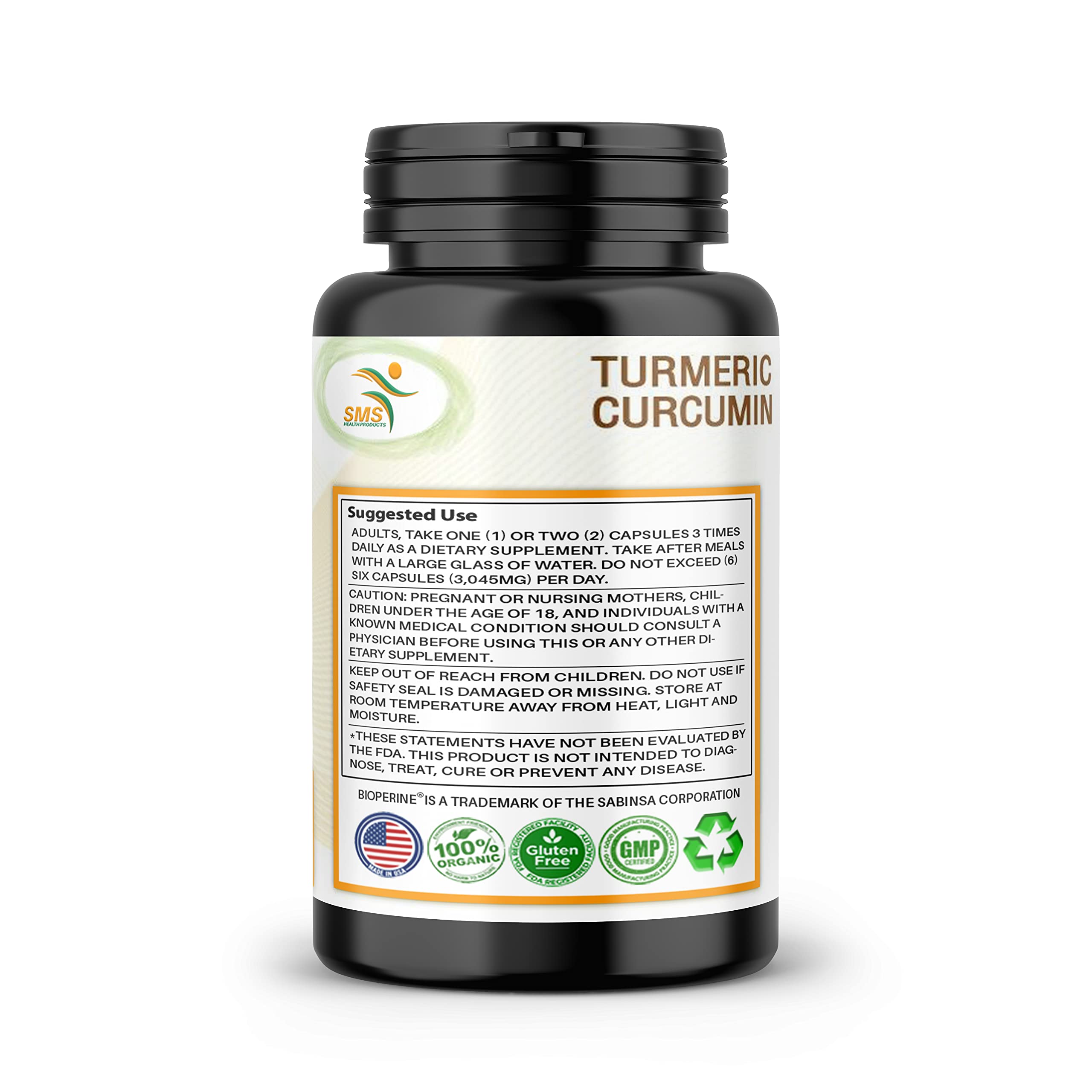 SMSHEALTHPRODUCTS.com Turmeric Supplement 50g with measuring spoon