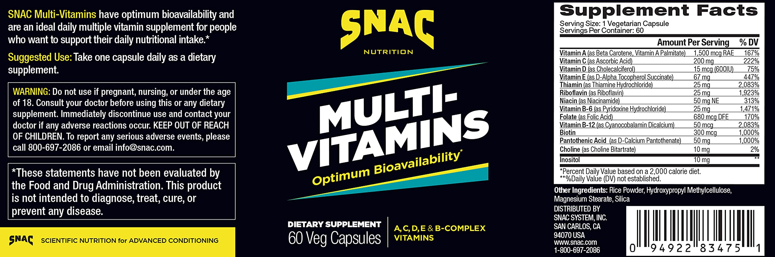 SNAC Multi-Vitamins 18g capsule close-up