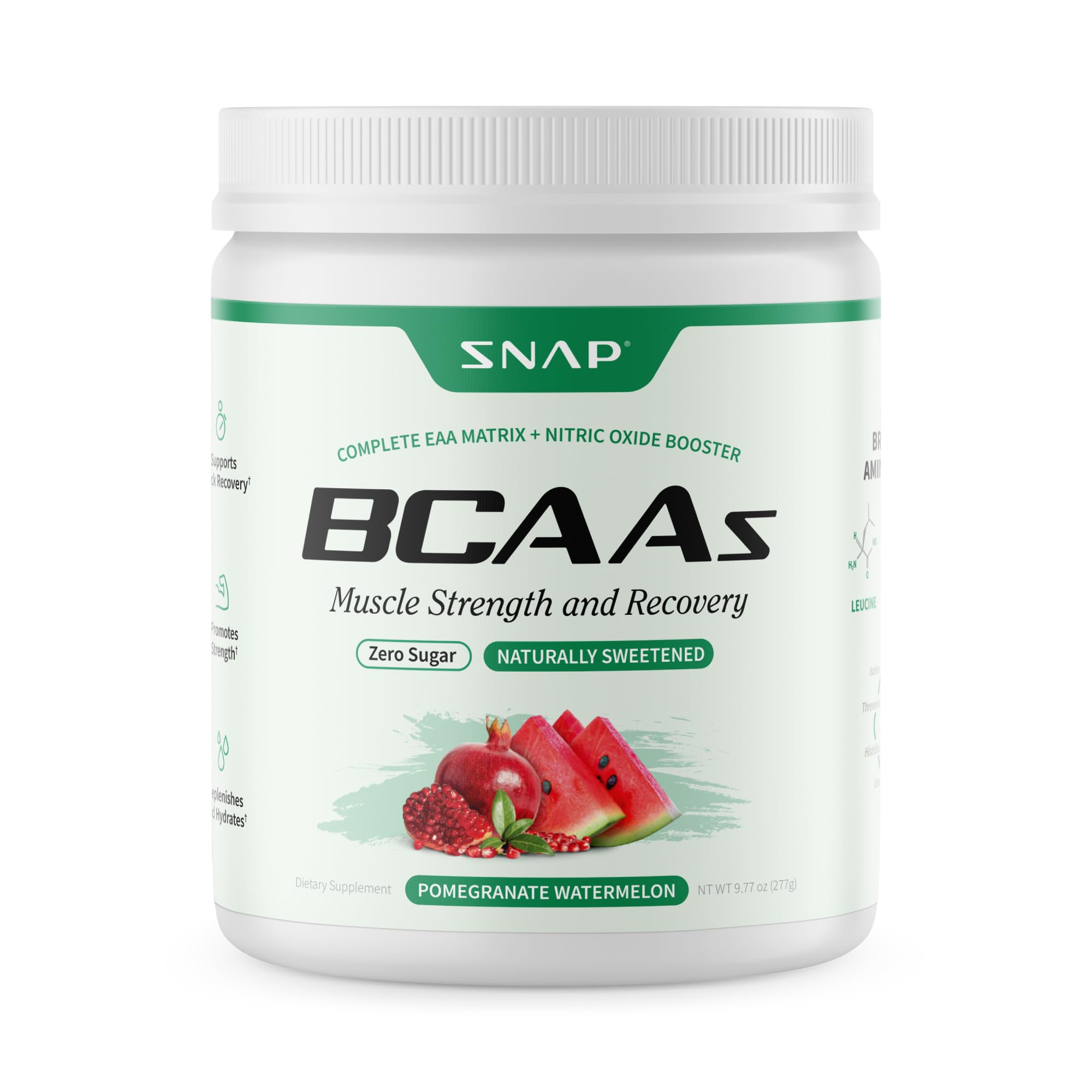 Snap Supplements BCAA Powder 5000mg front view packaging