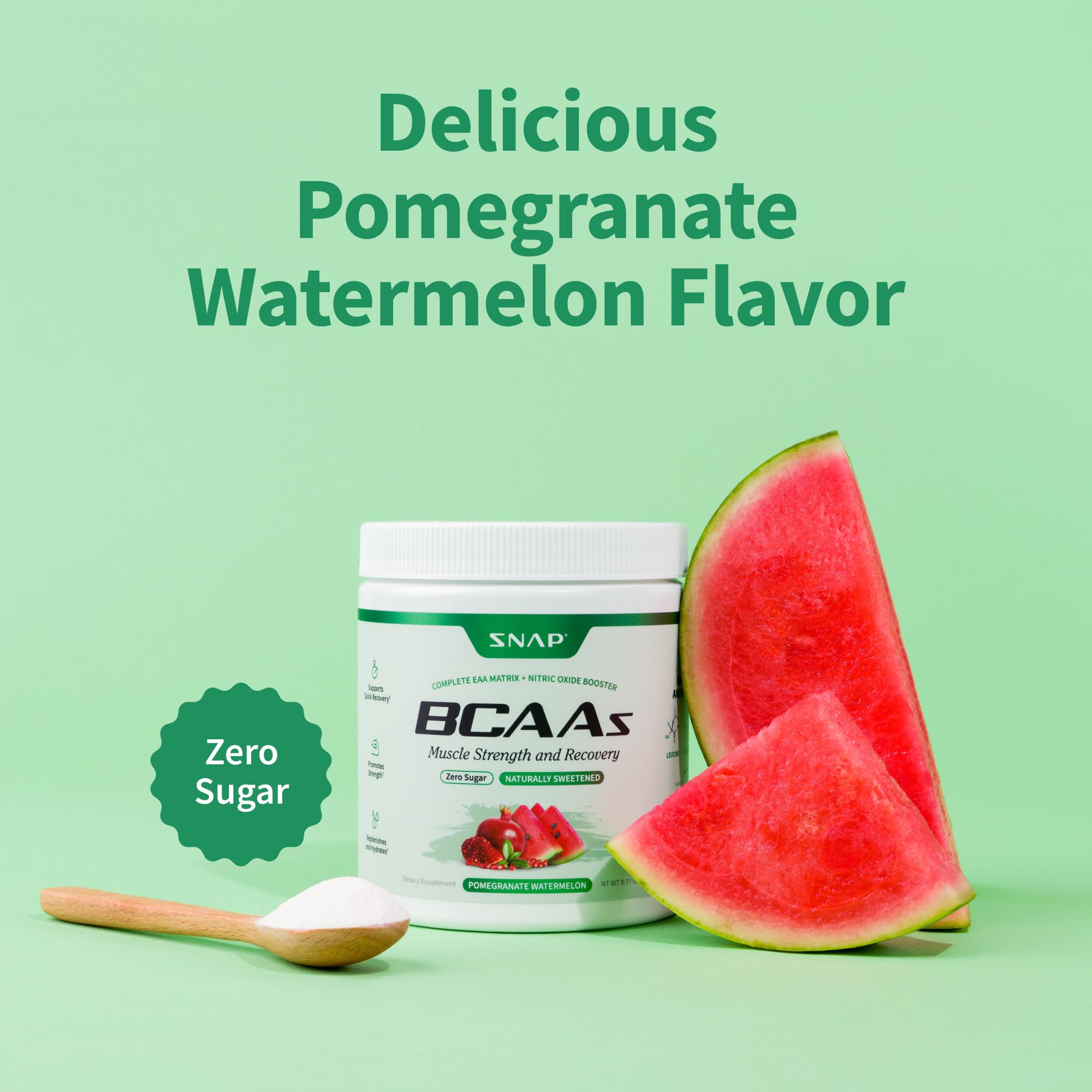 Snap Supplements BCAA Powder 5000mg side view packaging