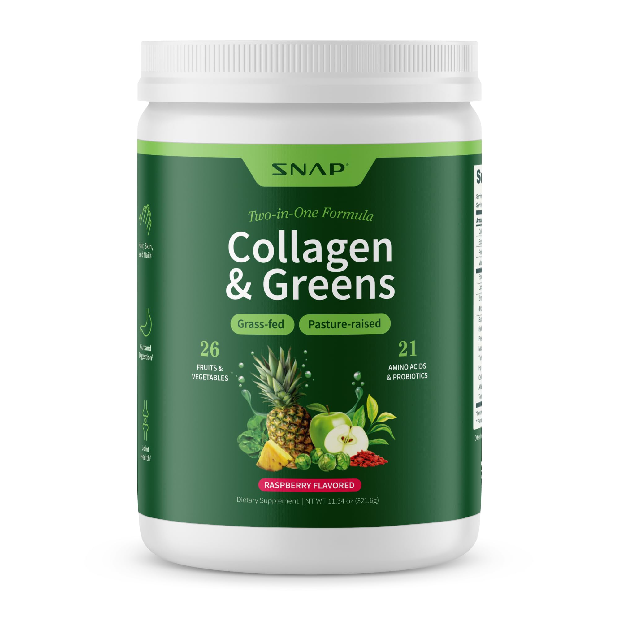 Snap Supplements Collagen Greens Superfood 340g front view