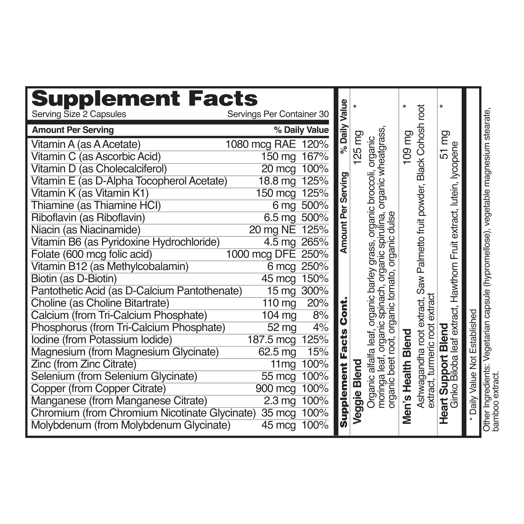 Snap Supplements Daily Multivitamin for Men on a wooden surface