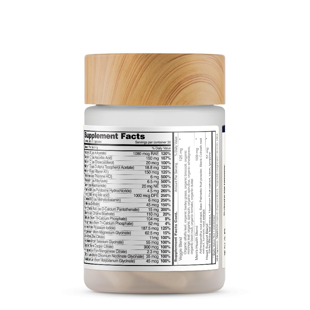 Snap Supplements Daily Multivitamin for Men with a measuring spoon