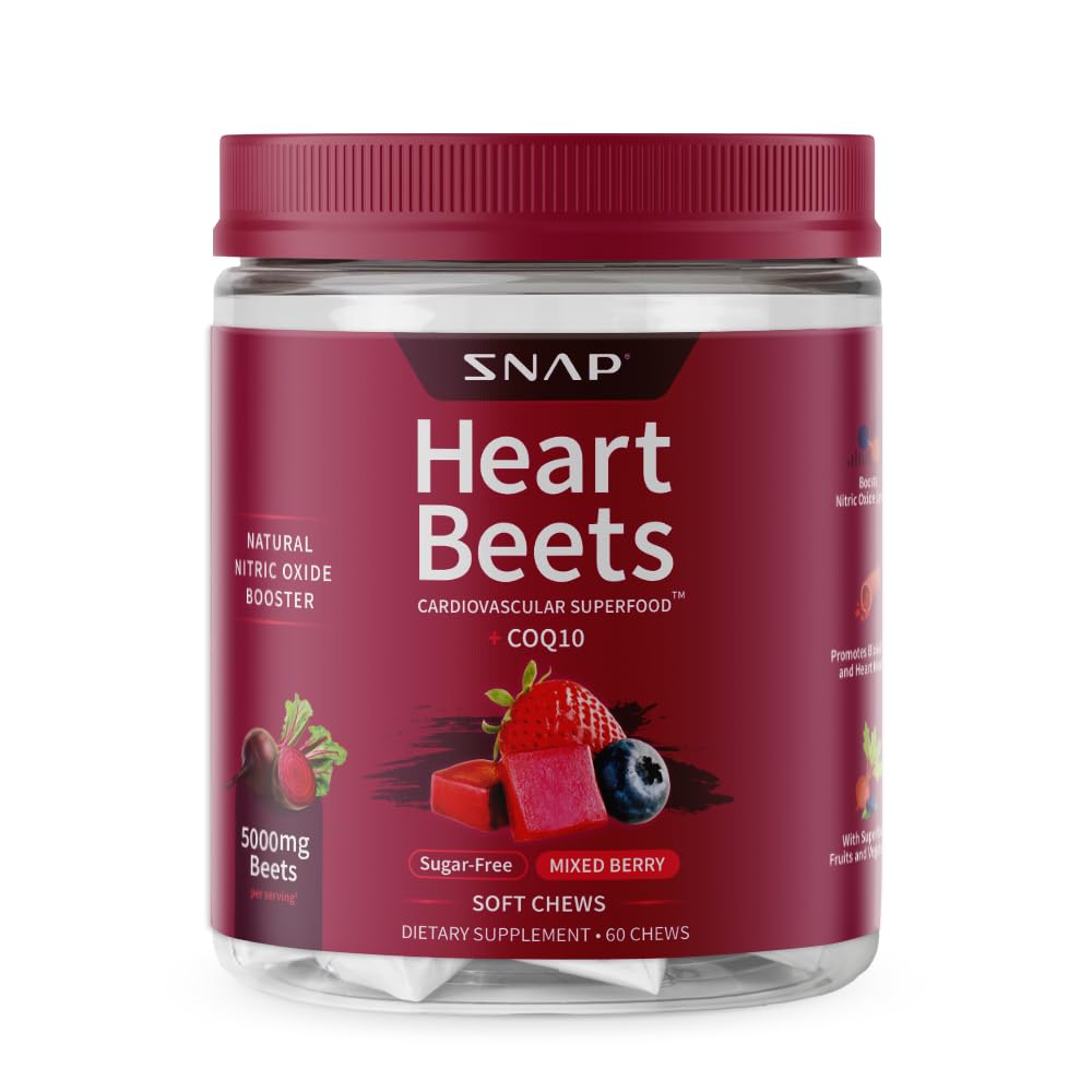 Snap Supplements Heart Beets Soft Chews packaging front view