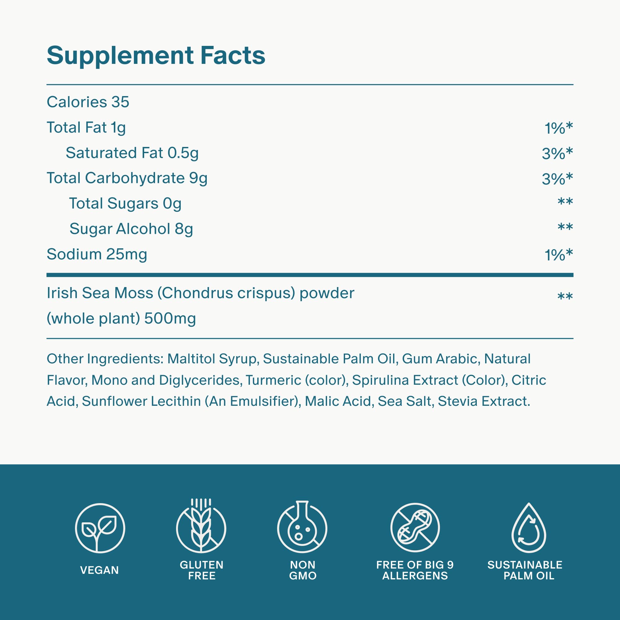 Snap Supplements Irish Sea Moss Soft Chews on a table