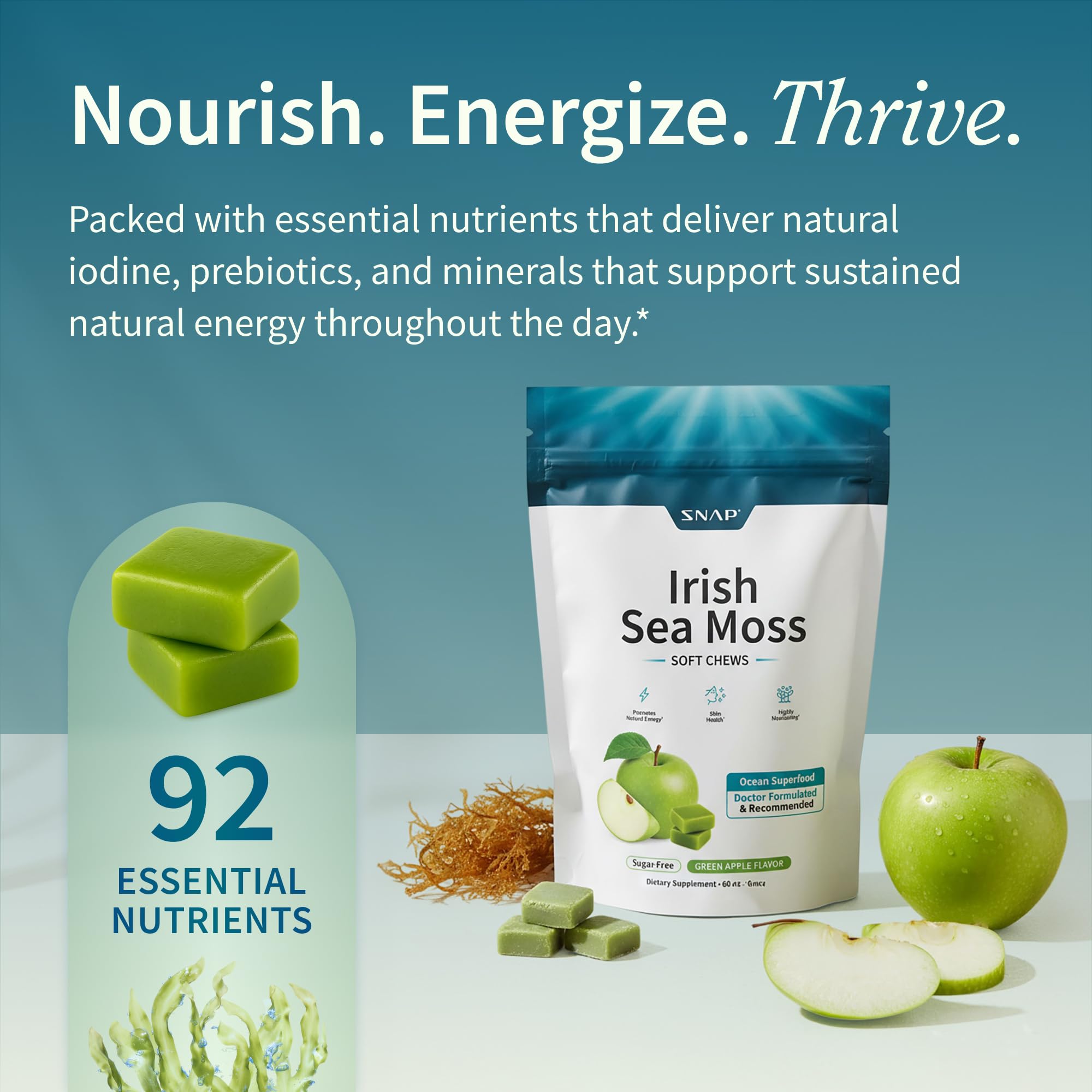 Snap Supplements Irish Sea Moss Soft Chews packaging