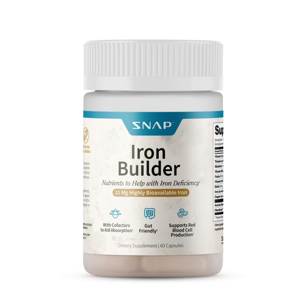 Snap Supplements Iron Support Capsules bottle front view