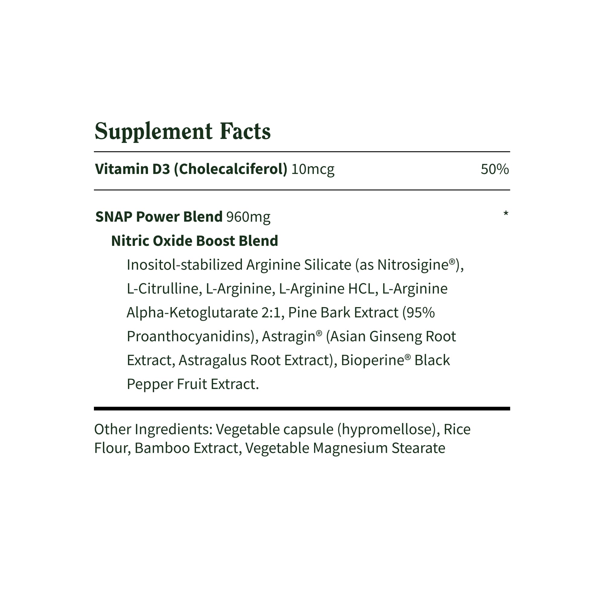 Snap Supplements L-Arginine Capsules with measuring spoon
