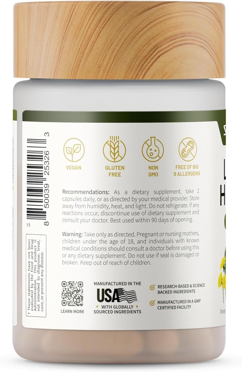 Snap Supplements Milk Thistle Liver Support Capsules close-up