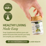 Snap Supplements Milk Thistle Liver Support Capsules in a hand