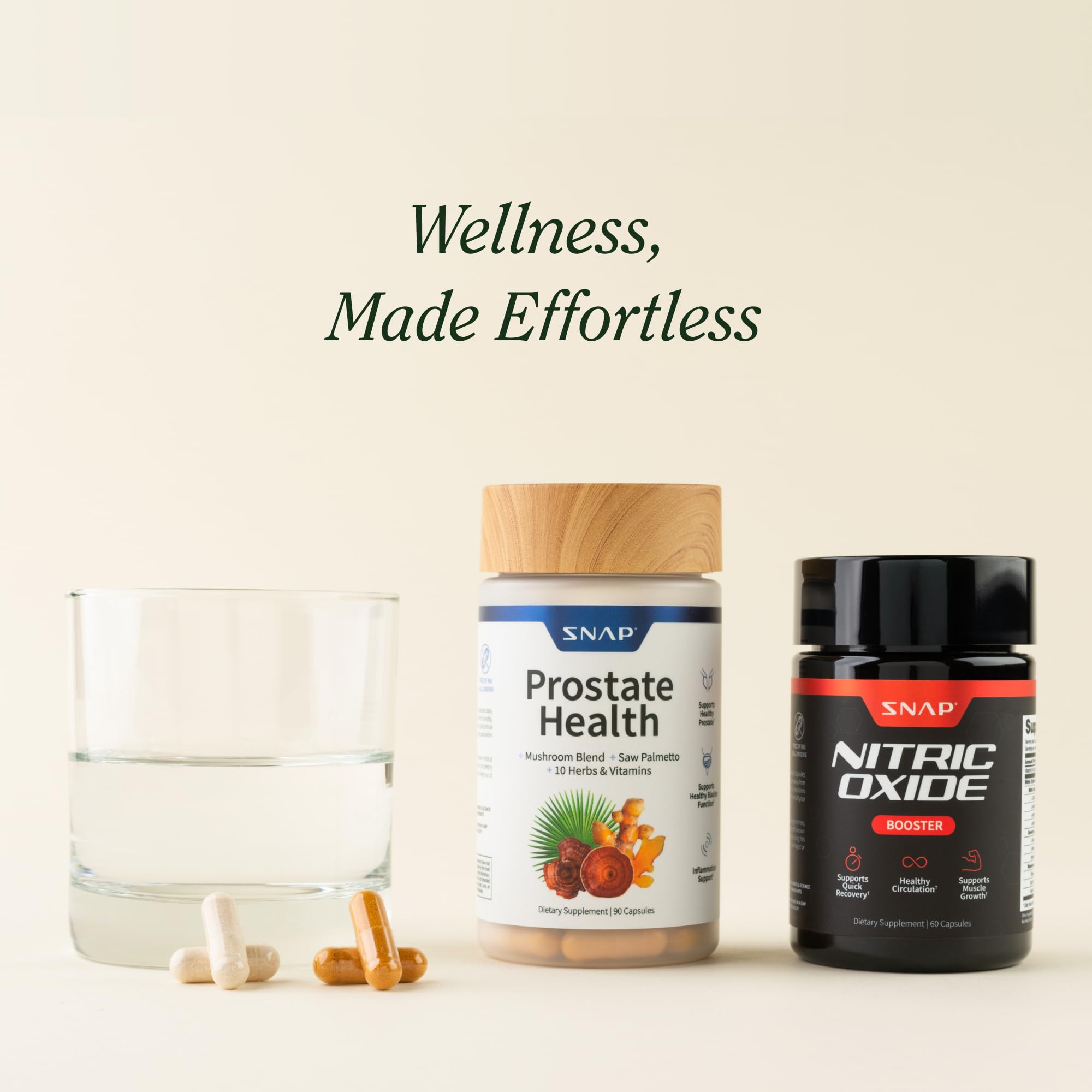 Snap Supplements Nitric Oxide support & Prostate Health capsule close-up