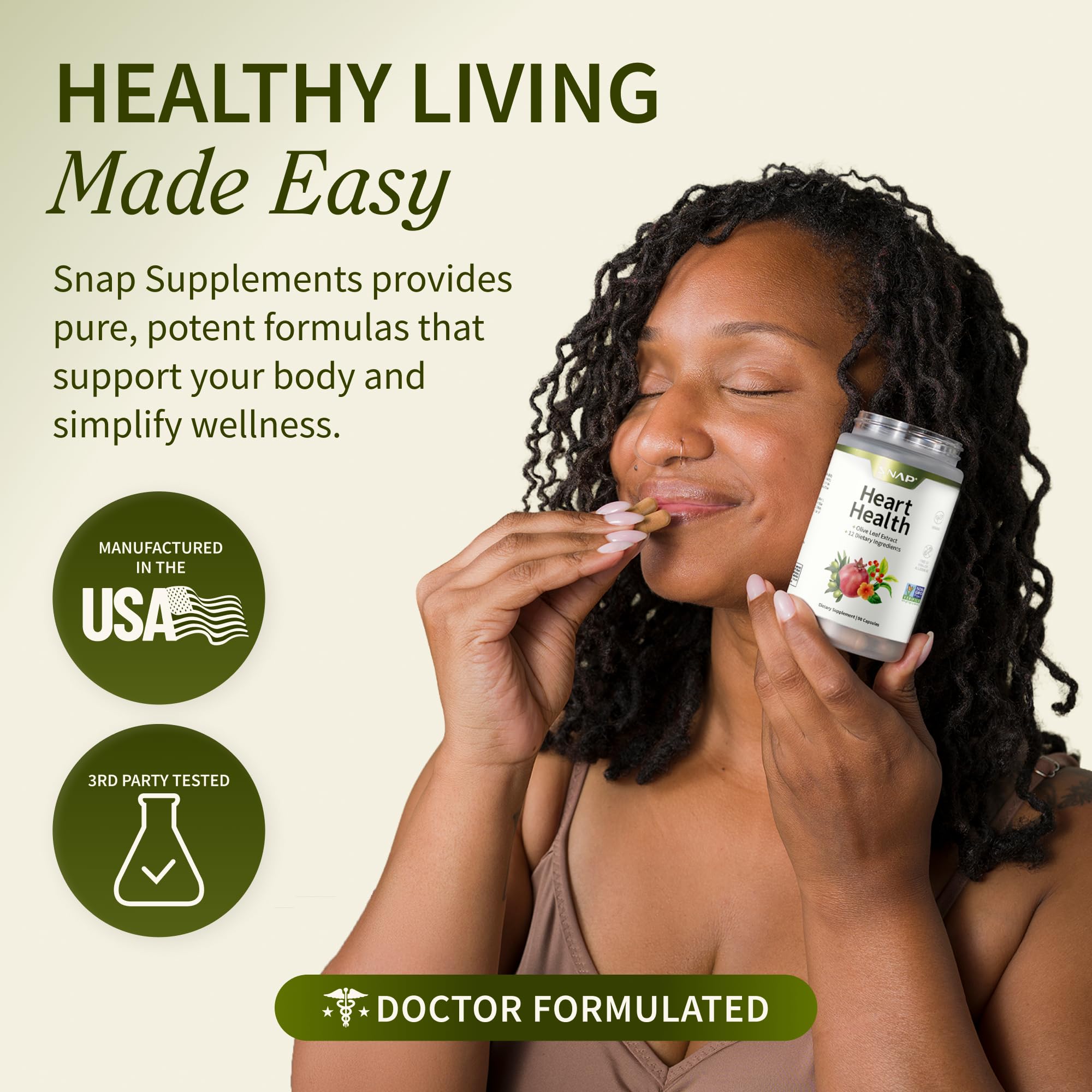 Snap Supplements Olive Leaf Extract 119g on a wooden table
